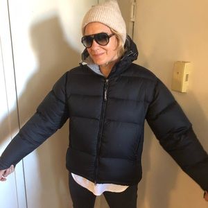 LL Bean Black Down Winter Jacket Coat Large